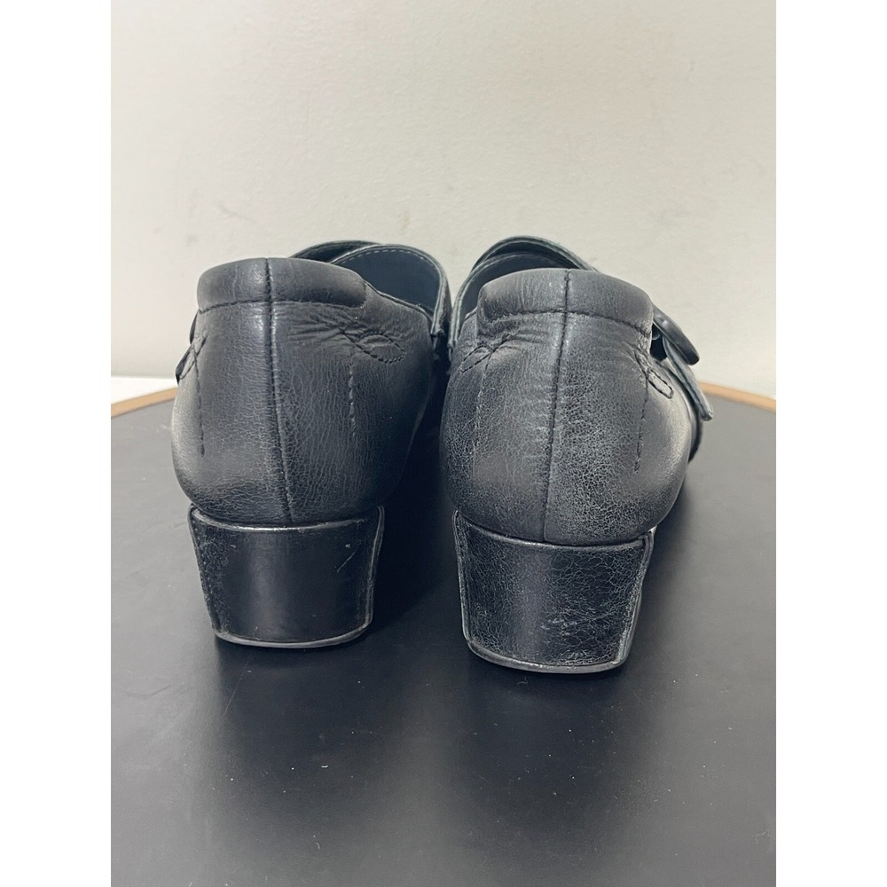 Josef Seibel Mary Jane Shoes Women 38 Leather Crisscross Black Low Heel Workwear - Picture 9 of 16